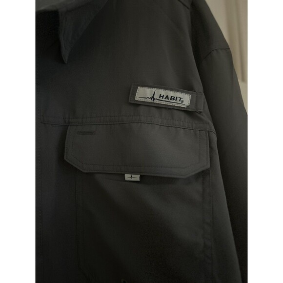 Habit Brand Long Sleeve Shirt Mens Medium Gray Solar Protection +40 - Picture 2 of 11